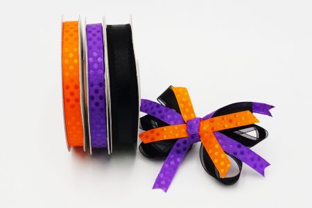 Glossy Polka Dot Satin/Sheer Ribbon Set - Glossy Polka Dot Satin/Sheer Ribbon Set